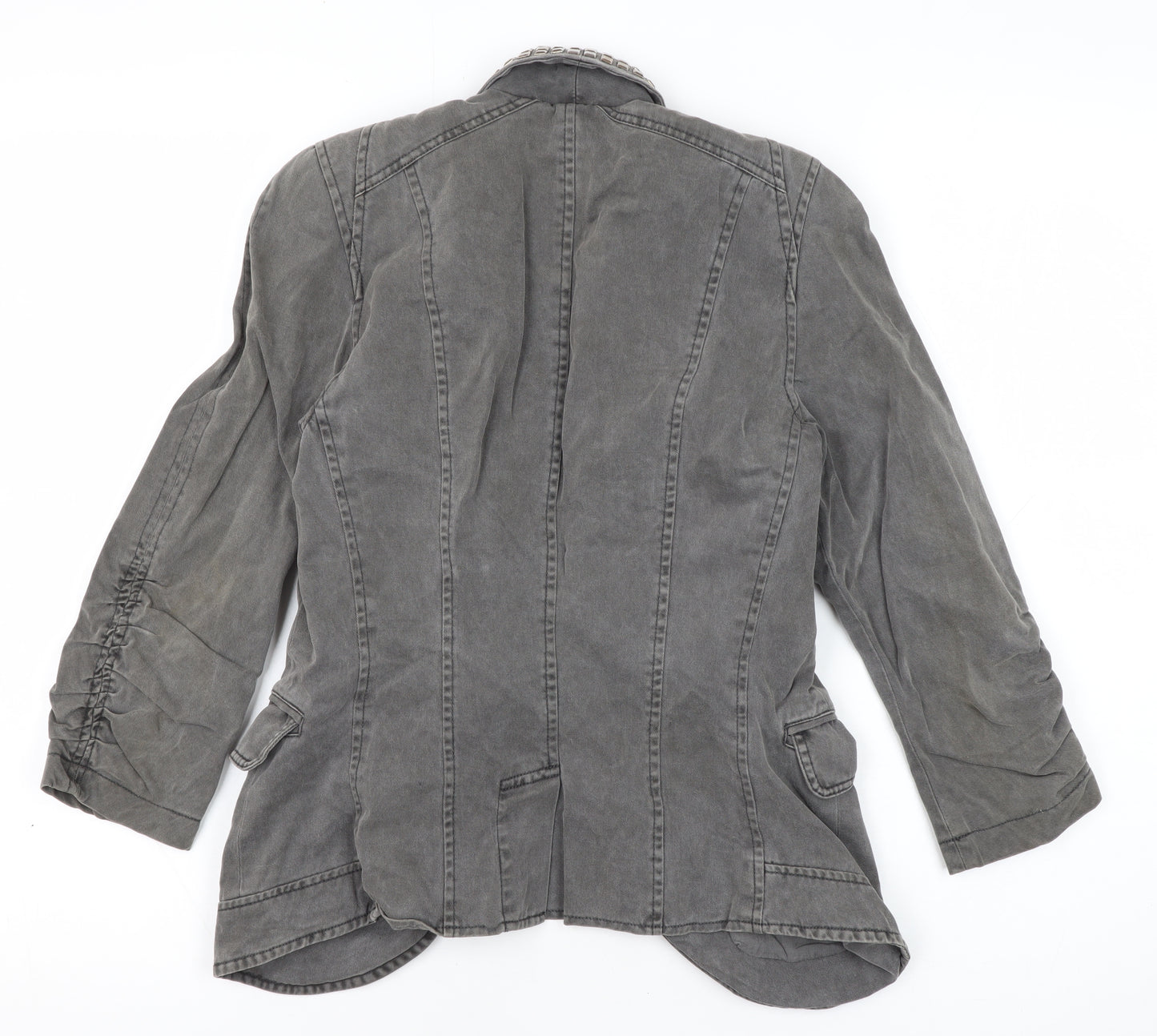 Miss Selfridge Grey Studded Women's Blazer Jacket Size 8