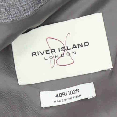 River Island Men's Grey Blazer 40 Regular