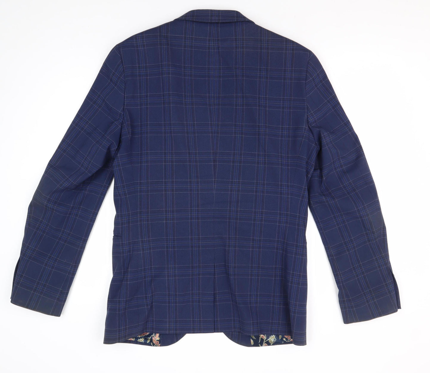 Next Men's Blue Plaid Blazer 38R Regular Fit