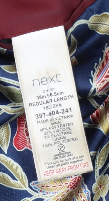 Next Men's Blue Plaid Blazer 38R Regular Fit