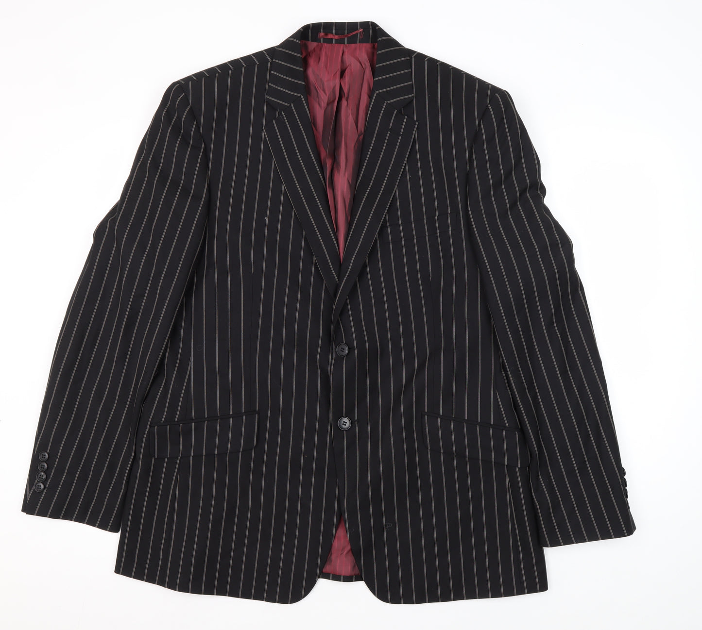 Be Berwin Men's Black Striped Blazer - Size 42