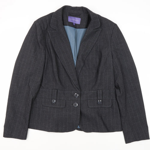 Autonomy Women's Grey Blazer Size 16 Pinstripe