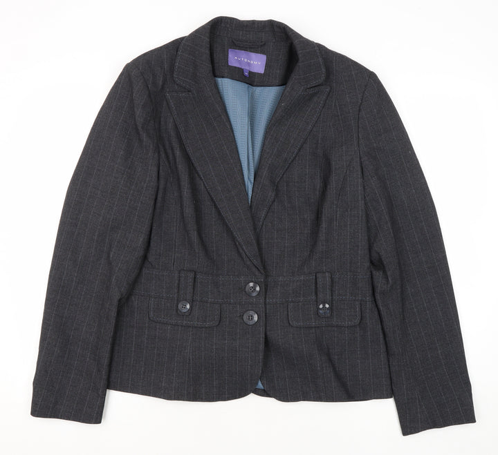 Autonomy Women's Grey Blazer Size 16 Pinstripe