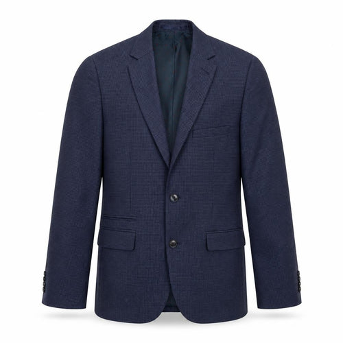 Burton Menswear Men's Blue Slim Fit Check Blazer 38S