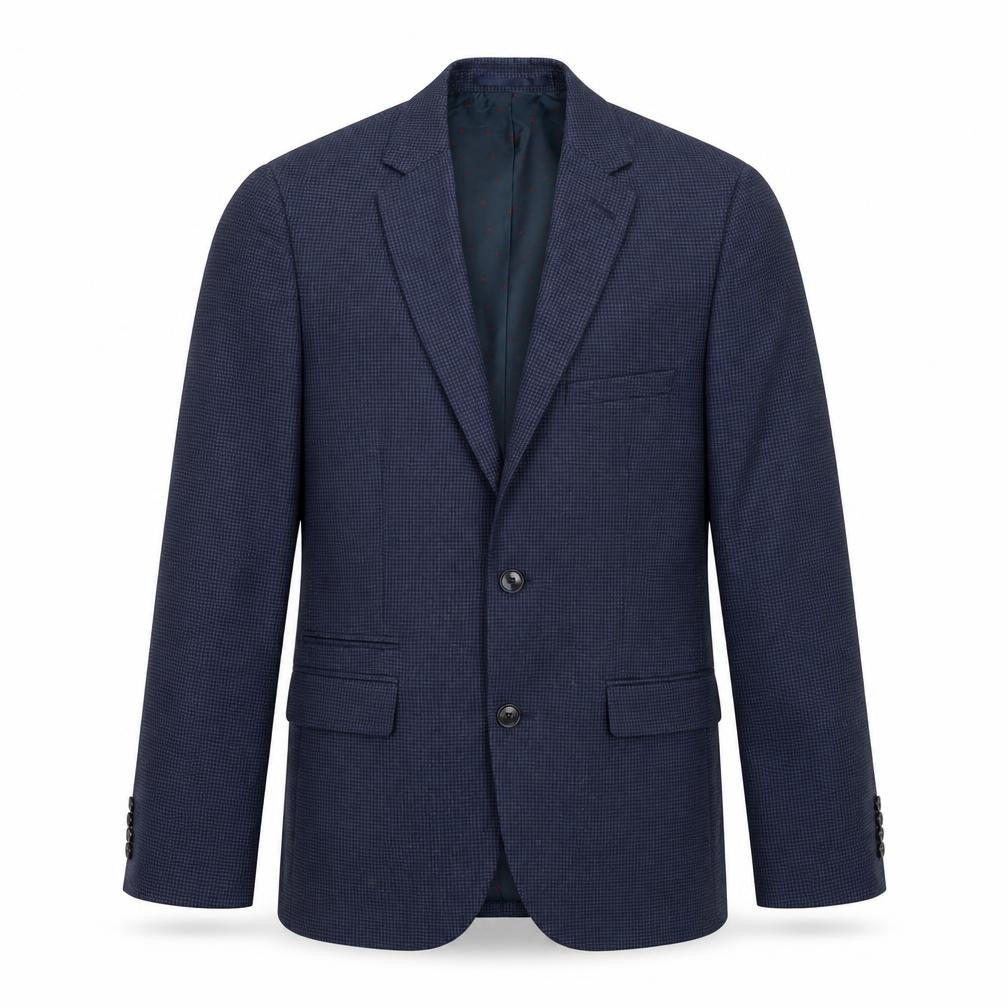 Burton Menswear Men's Blue Slim Fit Check Blazer 38S