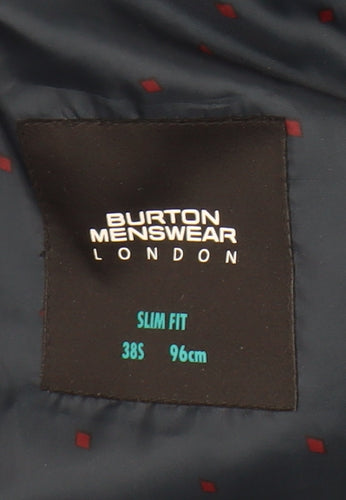 Burton Menswear Men's Blue Slim Fit Check Blazer 38S