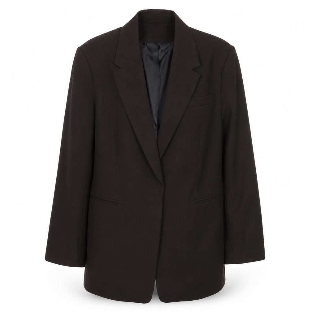 Front view of H&M Women's Black Trouser Suit Jacket, size 12