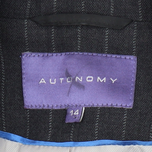 Autonomy Women's Black Pinstripe Blazer Size 14