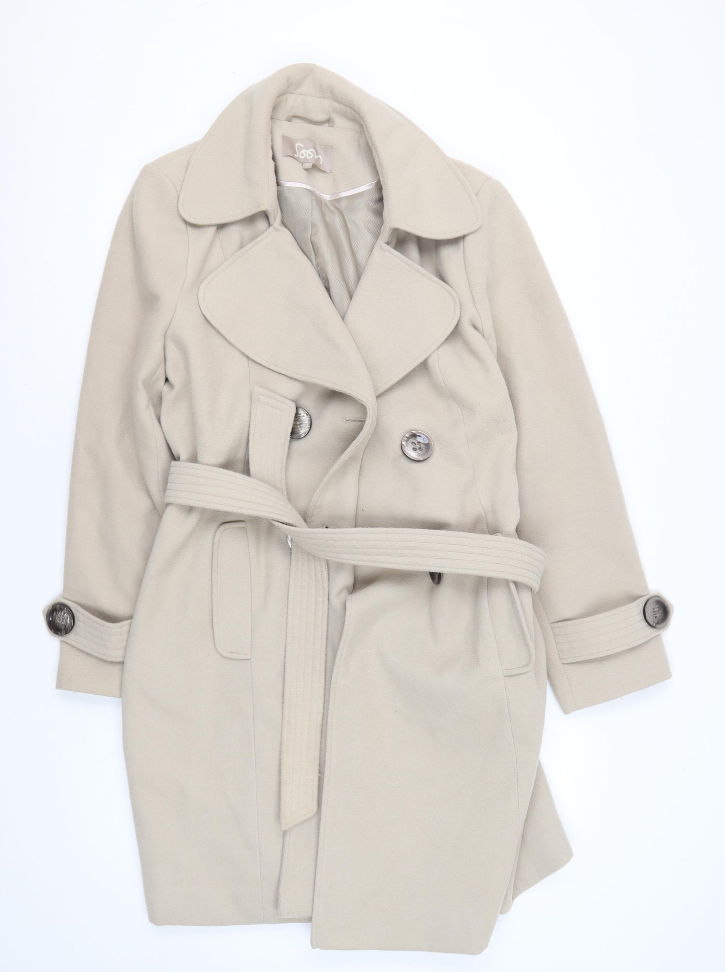 Soon Women's Beige Trench Coat Size 8 Regular