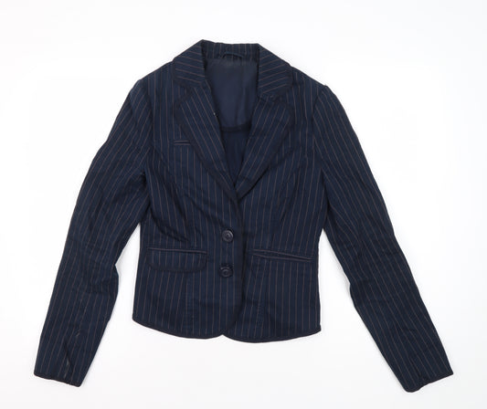 Dorothy Perkins Women Blue Size 8 Pinstripe Suit Jacket