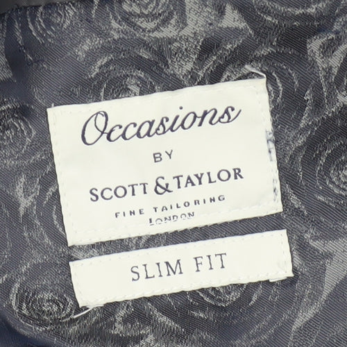 Scott & Taylor Men's Grey Slim Blazer 38R