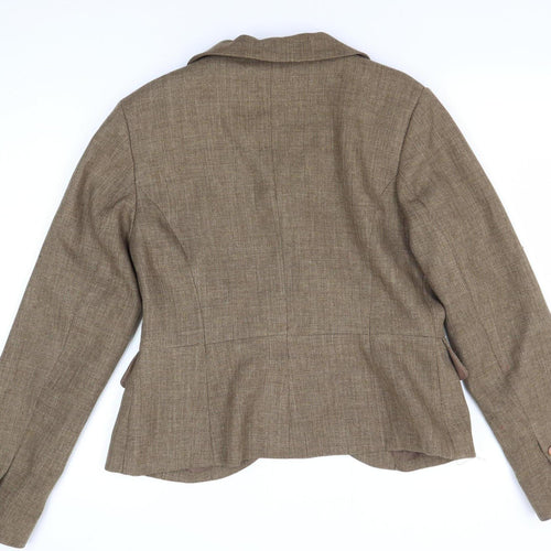 H&M Women's Brown Tweed Blazer, Size 12, Business Style
