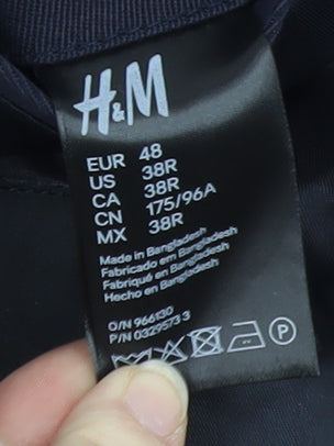 H&M Men's Black Slim Blazer Size 38R