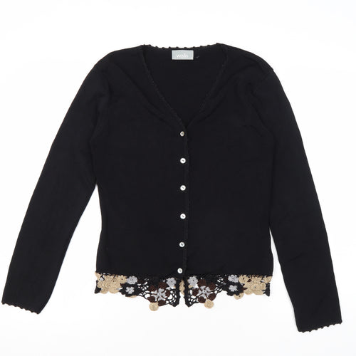 Wallis Women's Black V-Neck Cardigan Size 14