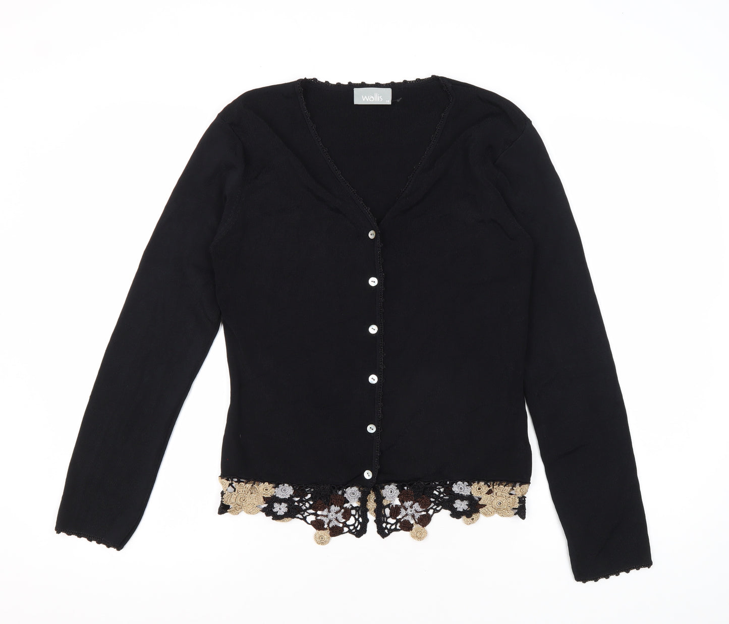 Wallis Women's Black V-Neck Cardigan Size 14