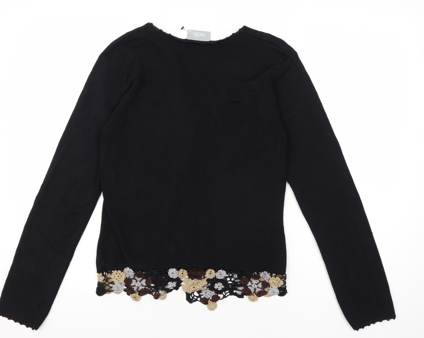 Wallis Women's Black V-Neck Cardigan Size 14