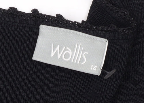 Wallis Women's Black V-Neck Cardigan Size 14