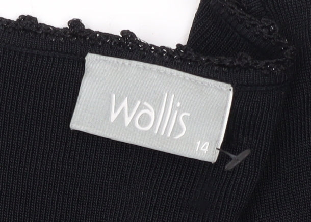 Wallis Women's Black V-Neck Cardigan Size 14