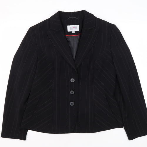 Next Women's Black Pinstripe Suit Jacket, Size 14