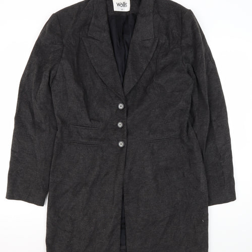 Wallis Women's Black Long Coat Size 12 Business Formal