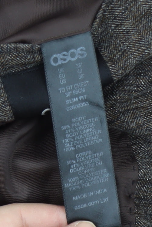 ASOS Brown Slim Fit Men's Blazer Size 38R