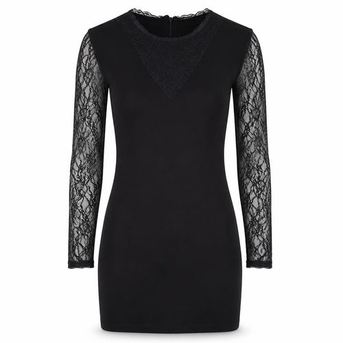 Zara Women's Black Bodycon Lace Sleeve Dress Size 8