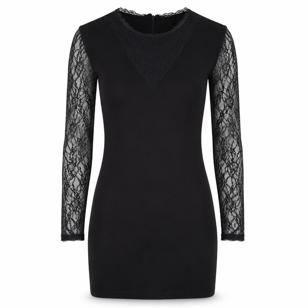 Zara Women's Black Bodycon Lace Sleeve Dress Size 8