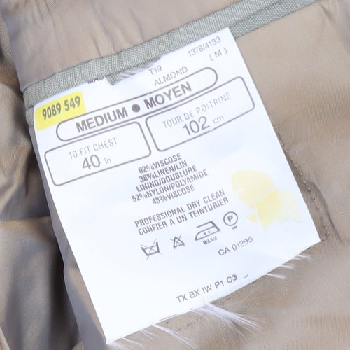 Men's Beige Regular Suit Jacket, 40 Size