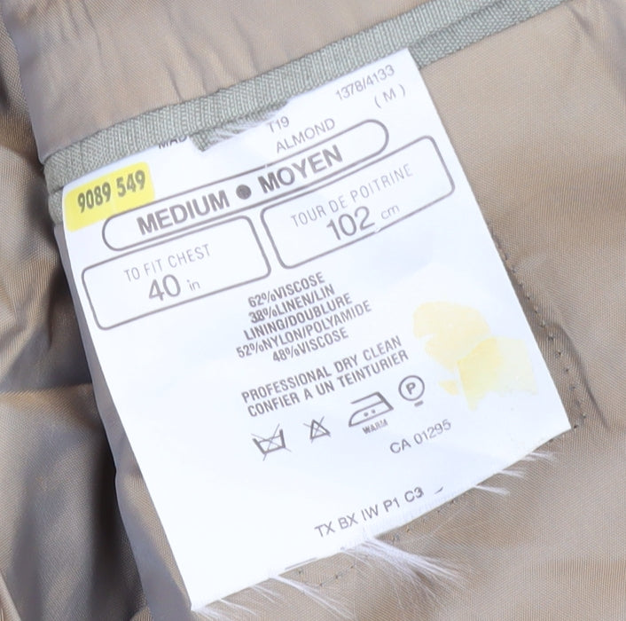 Men's Beige Regular Suit Jacket, 40 Size