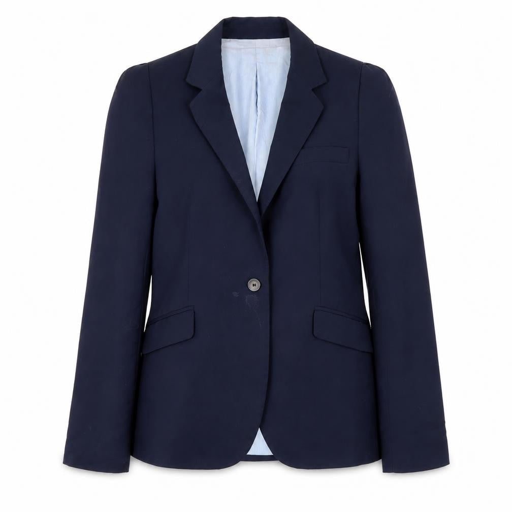 Zara Woman Blue Wool Blazer, Women's M, Classic Fit