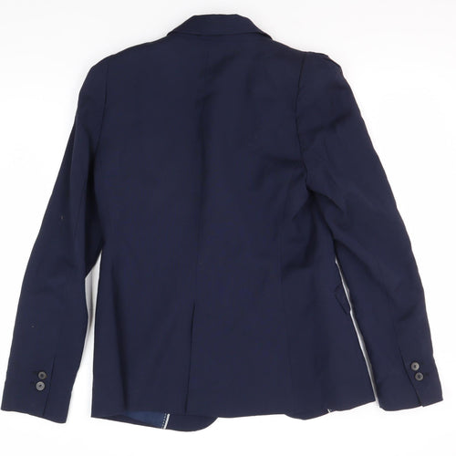 Zara Woman Blue Wool Blazer, Women's M, Classic Fit