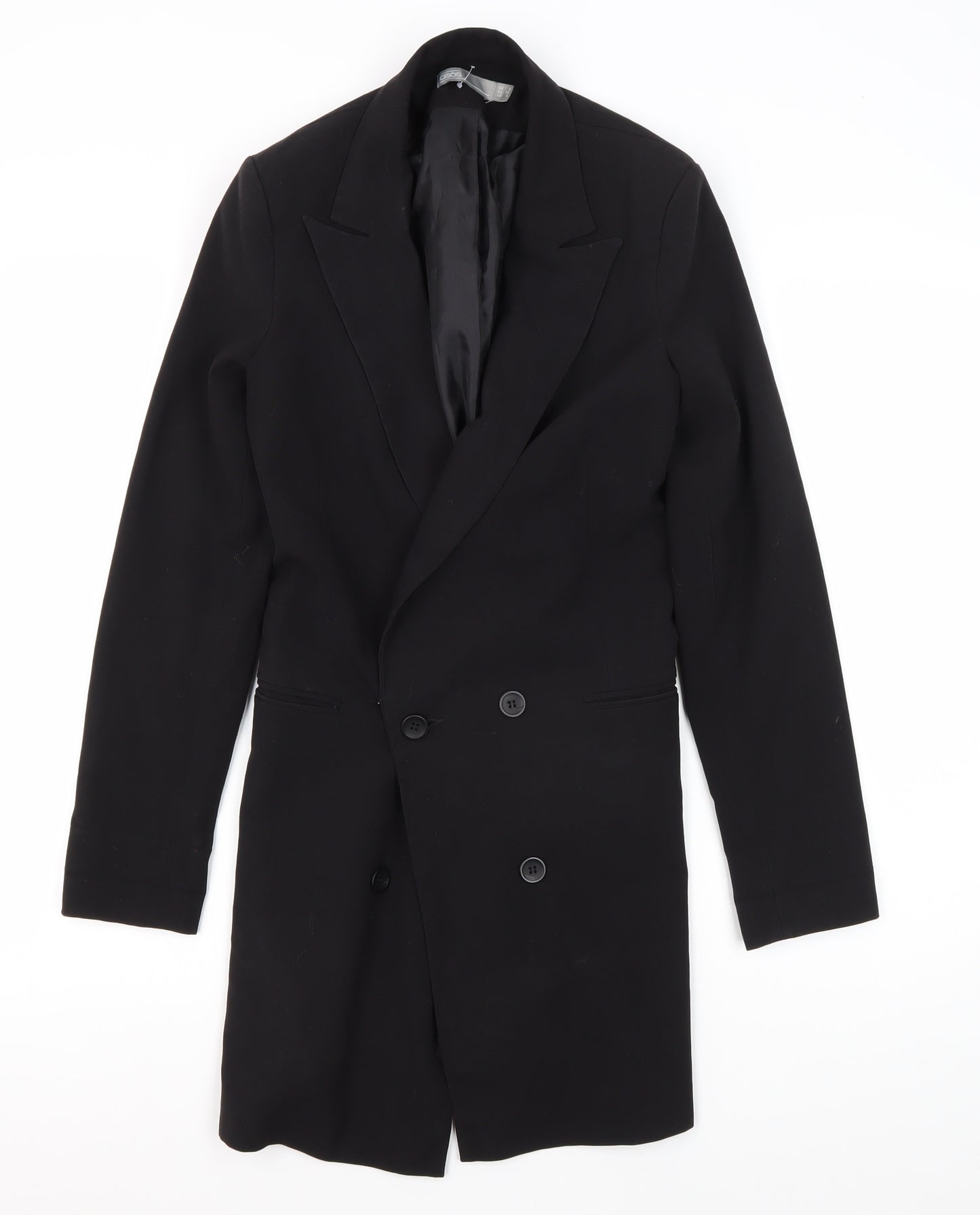 ASOS Women's Black Long Overcoat Size 8