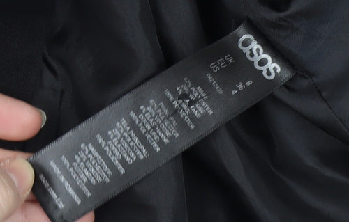 ASOS Women's Black Long Overcoat Size 8