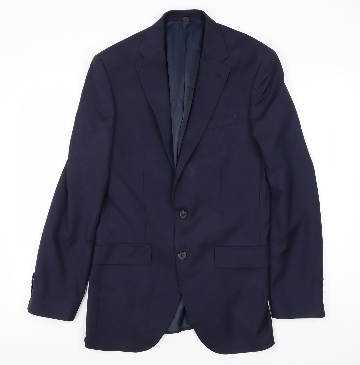 Marks and Spencer Men's Blue Blazer, Size 38, Regular Fit