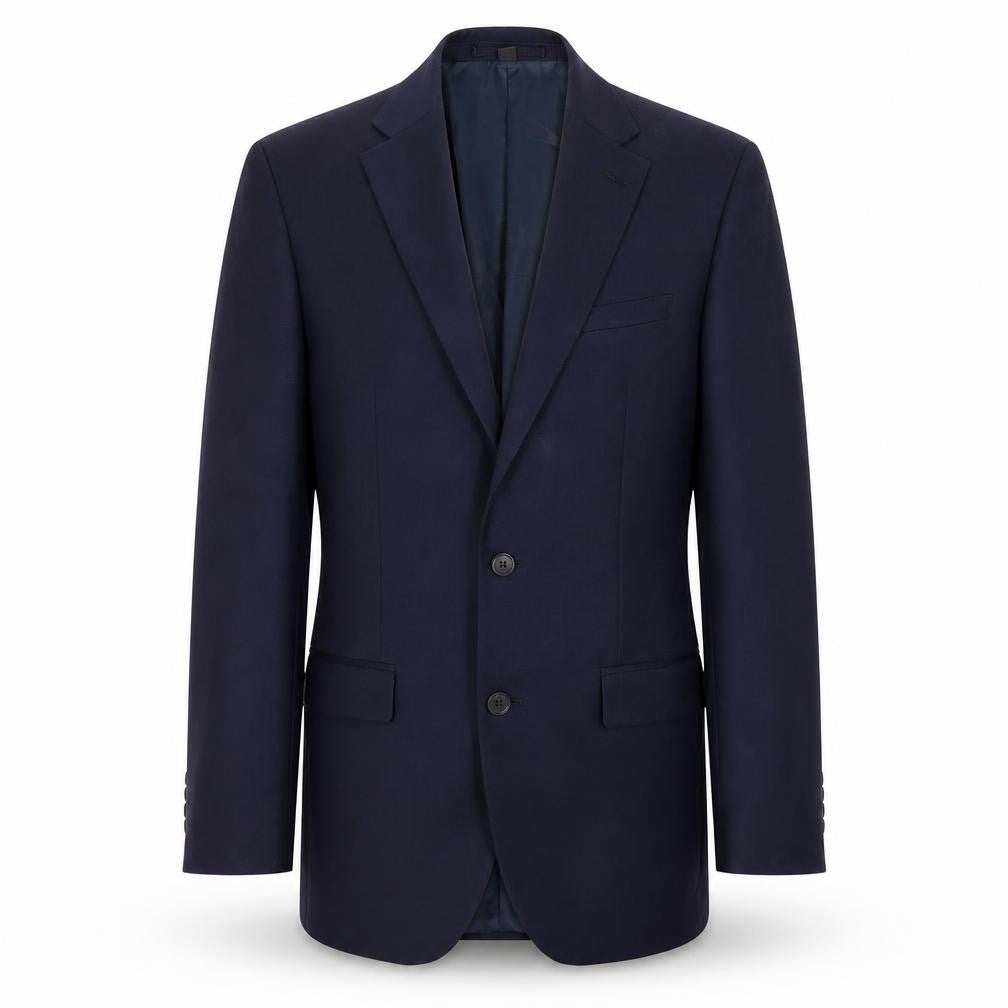 Front view of Marks & Spencer Men's Blue Blazer, size 38, Regular Fit
