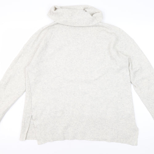 White Stuff Women's Grey Roll Neck Jumper, Size 12