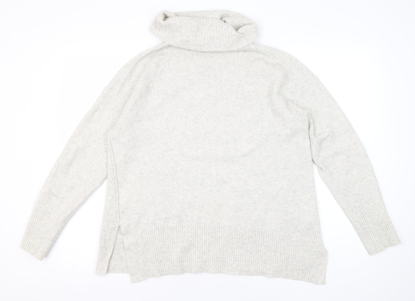 White Stuff Women's Grey Roll Neck Jumper, Size 12
