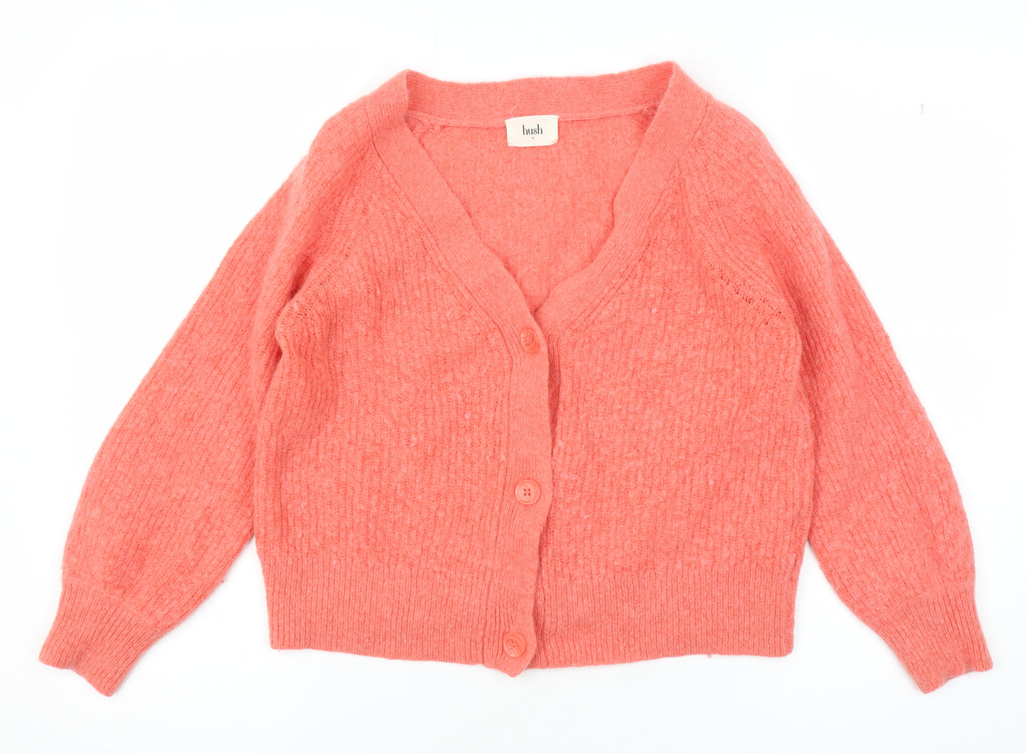 Hush Women's Pink V-Neck Cardigan, Size M, Casual Knit