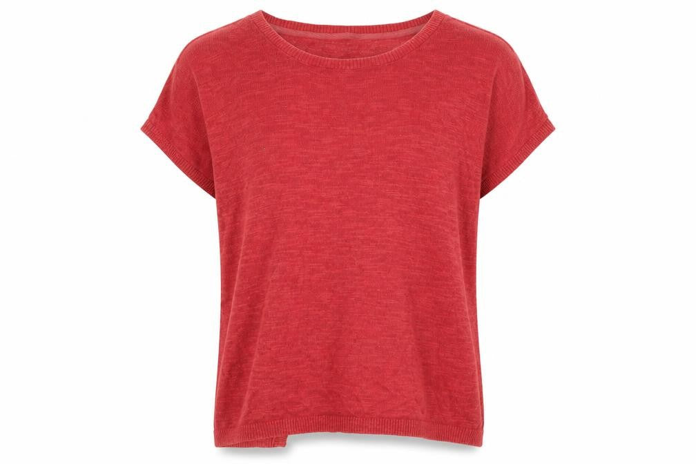 Front view of FatFace Women's Red Short Sleeve jumper