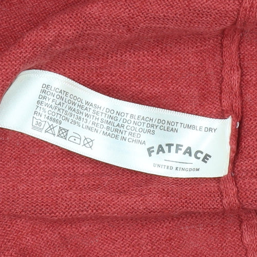 FatFace Women's Red Short Sleeve Pullover Jumper