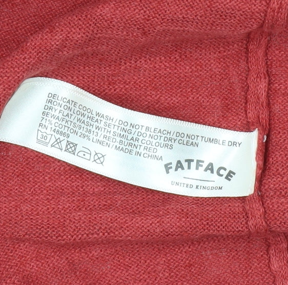FatFace Women's Red Short Sleeve Pullover Jumper
