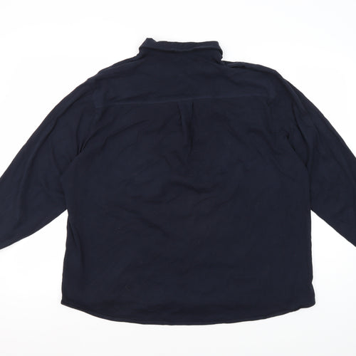 The White Company Women's Black Button-Up Shirt Size 16