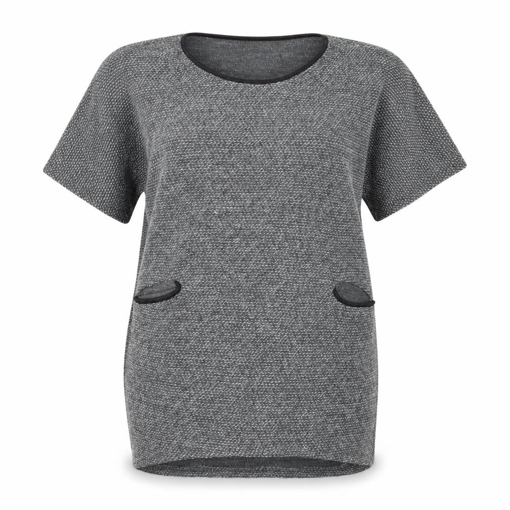 Front view of Apricot Women's Grey Knit Tunic Jumper, S