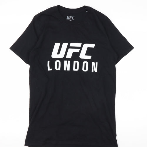 UFC Men's Black Graphic T-Shirt, Size S, Sporty Style