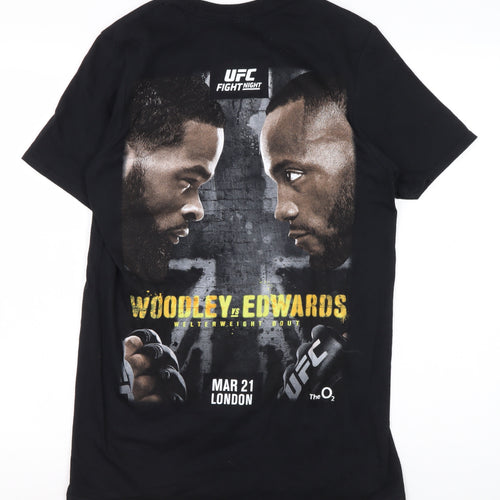 UFC Men's Black Graphic T-Shirt, Size S, Sporty Style