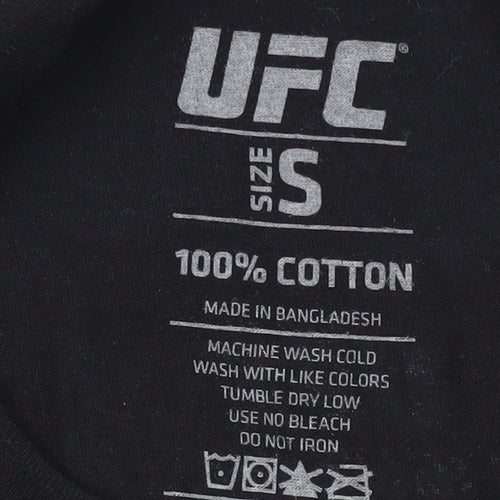 UFC Men's Black Graphic T-Shirt, Size S, Sporty Style