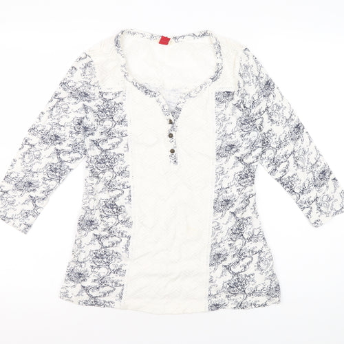 Matalan Women's White Lace Floral Blouse Size 8