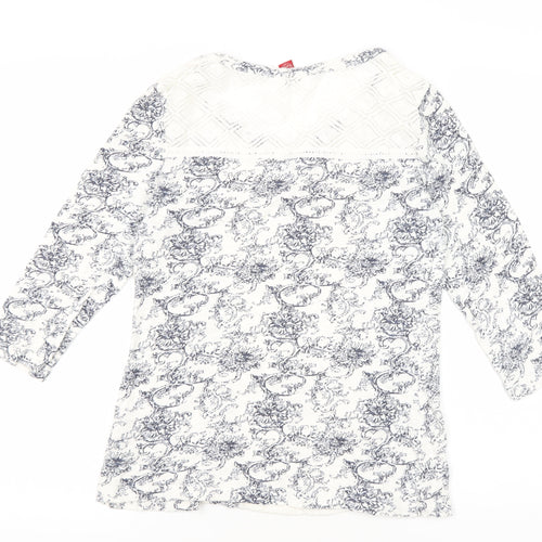 Matalan Women's White Lace Floral Blouse Size 8