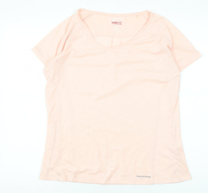 Craghoppers Women's Pink T-Shirt UK 12 Moisture Wicking