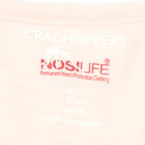 Craghoppers Women's Pink T-Shirt UK 12 Moisture Wicking